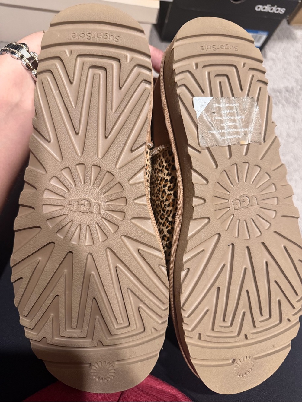 UGG Leopard Print Mini Boot in Tan and Brown - Picture 4 of 4
